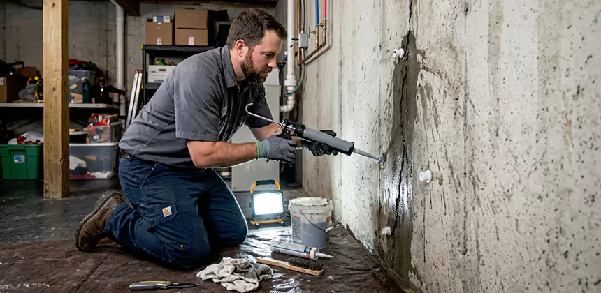 Basement Leak Repair From Inside in Pearland